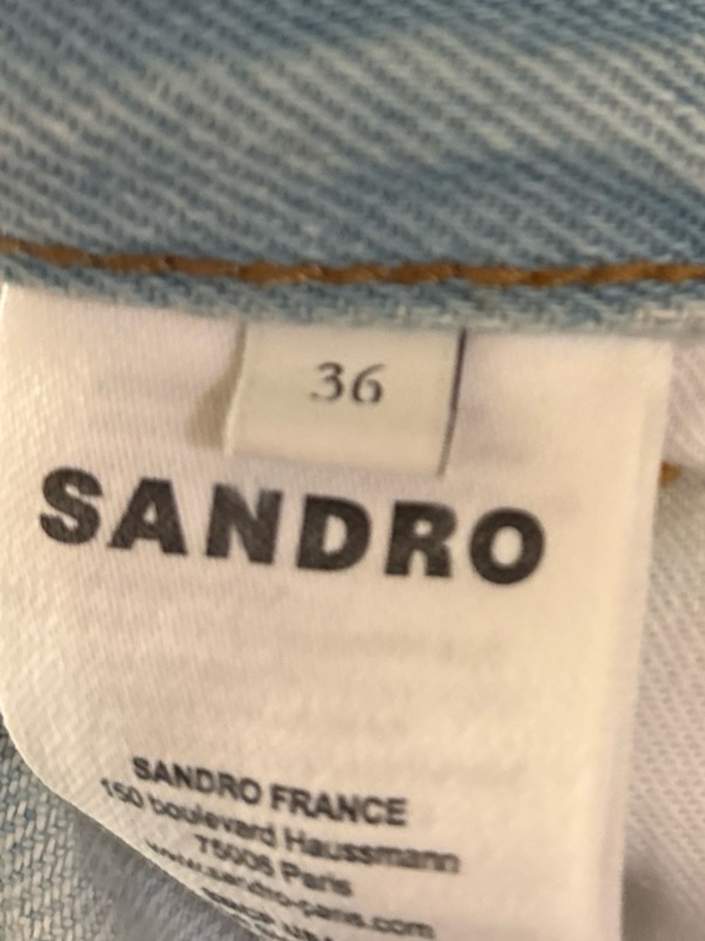 Sandro Paris Lord High-Rise Straight Leg Cuffed Jeans NWT Women’s  EU SZ 36 - Picture 8 of 8